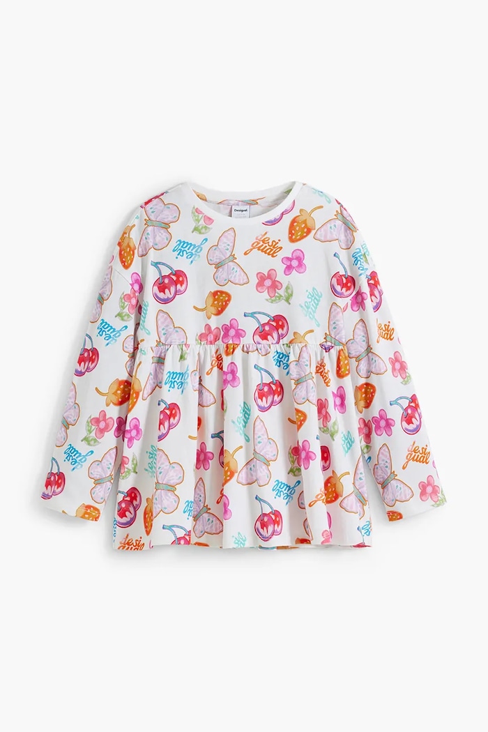 Detská bavlnená košeľa s dlhým rukávom Desigual 25WGTK03 biela AW25