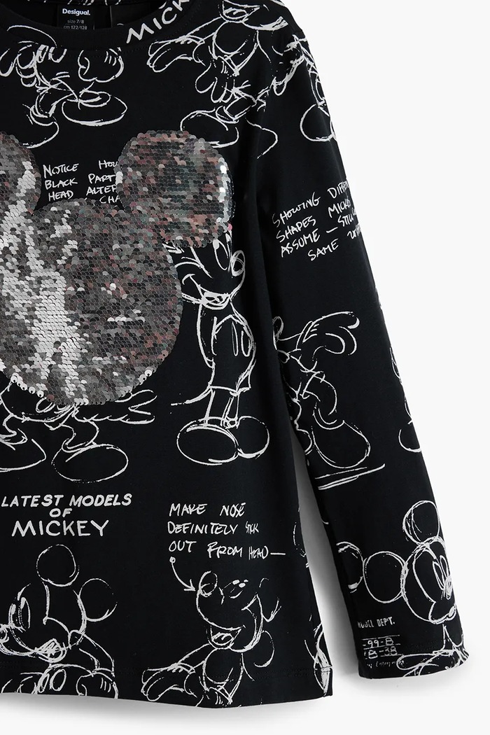 Desigual longsleeve bawełniany dziecięcy czarny 25WGTK25