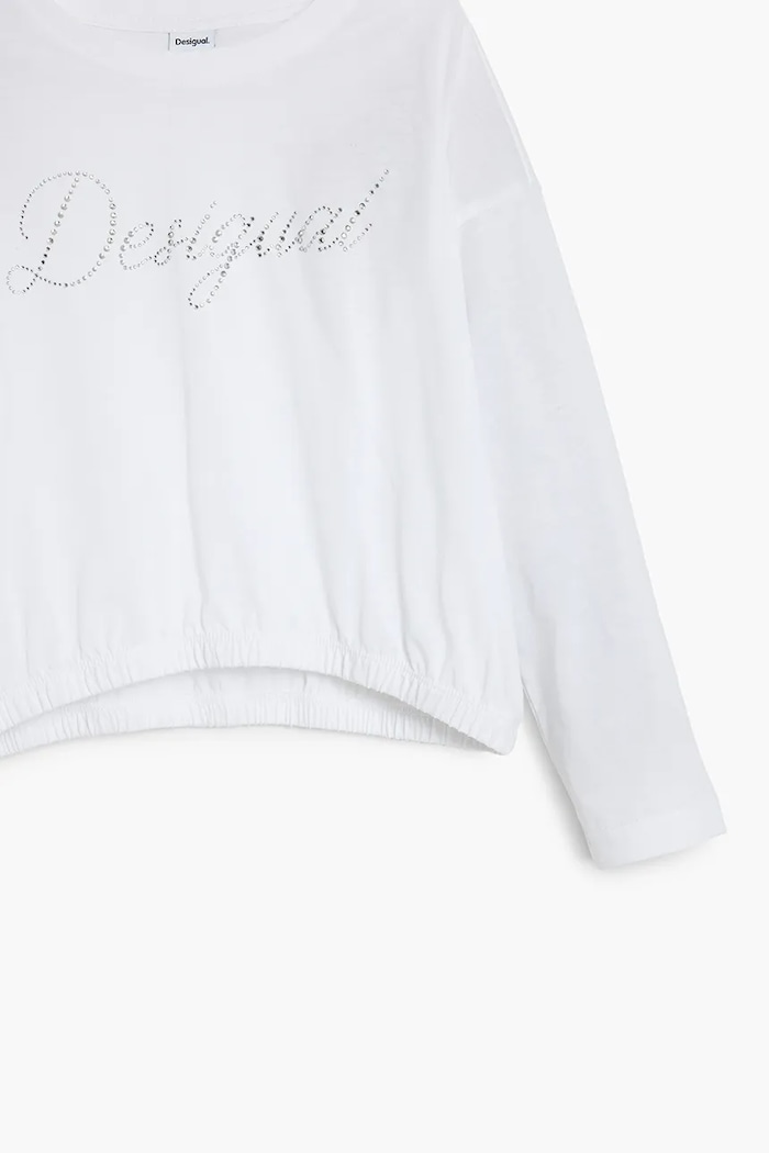 Detská bavlnená košeľa s dlhým rukávom Desigual biela 25WGTK26