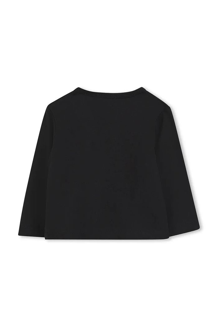 Dětské bavlněné tričko s dlouhým rukávem Karl Lagerfeld Z30962 černá AW25