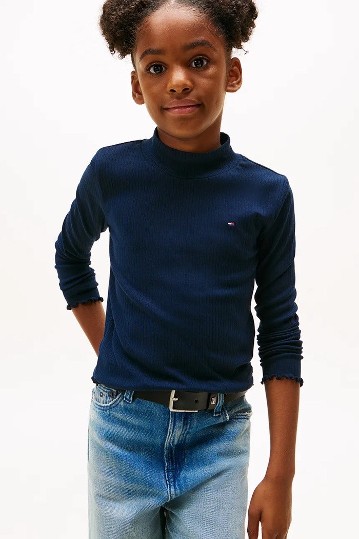 Tommy Hilfiger Tricou cu mânecă lungă pentru copii, din bumbac bleumarin KG0KG08802.9BYA
