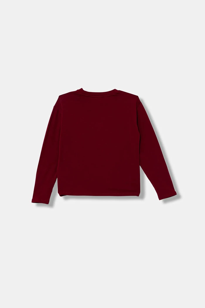 Detské tričko s dlhým rukávom Guess J5BI01.J1314.9BYA burgundské AW25