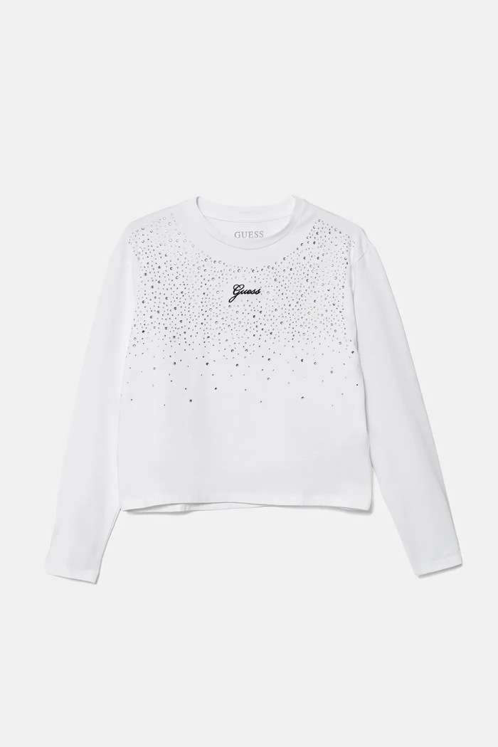 Dětské tričko s dlouhým rukávem Guess s elastanem bílá J5BI06.J1314.9BYA