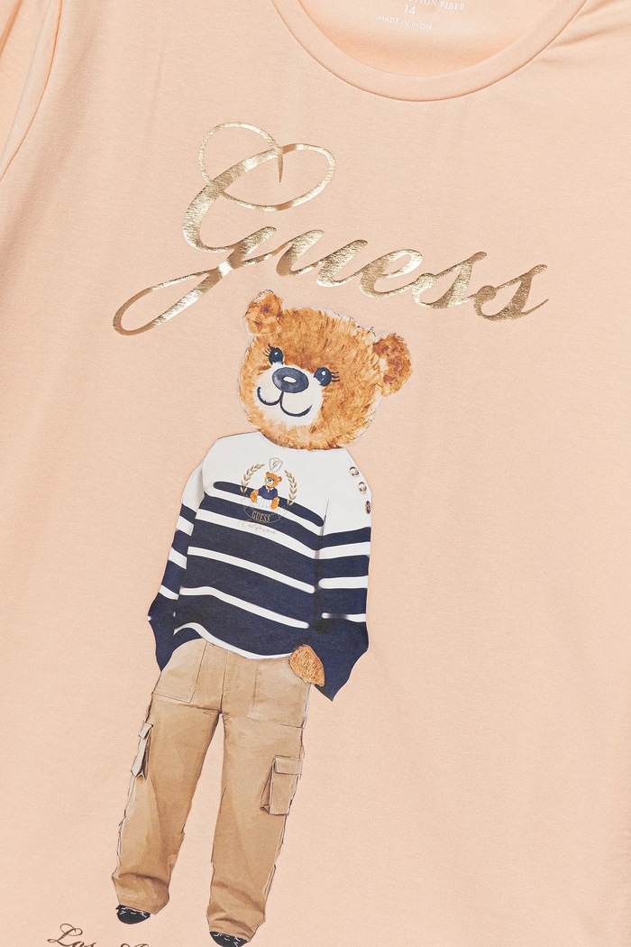 Dziewczynka Guess longsleeve dziecięcy J5BI16.J1314.9BYA pomarańczowy