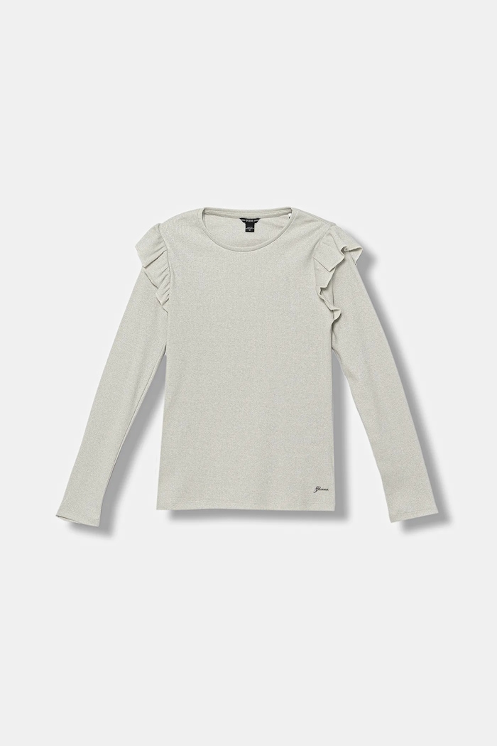 Detské tričko s dlhým rukávom Guess s elastanom sivá J5BI34.K0670.9BYA