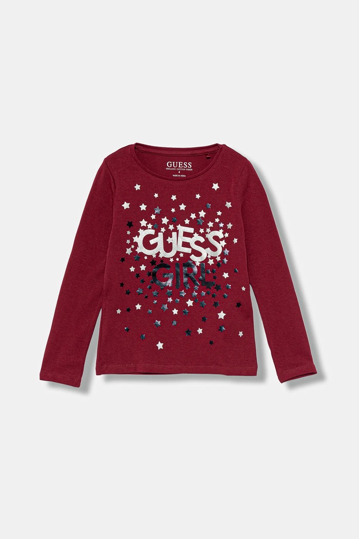 Guess longsleeve dziecięcy z elastanem bordowy K5BI00.J1314.9BYA