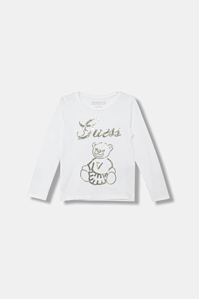 Guess longsleeve copii imprimeu alb K5BI03.J1314.9BYA