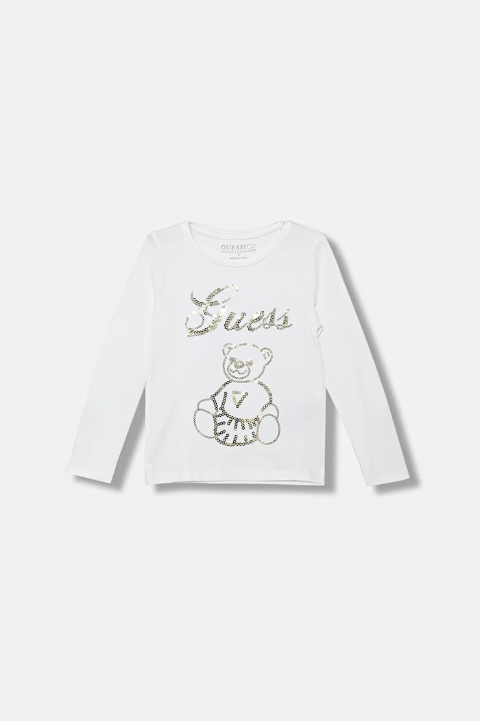 Guess longsleeve copii imprimeu alb K5BI03.J1314.9BYA
