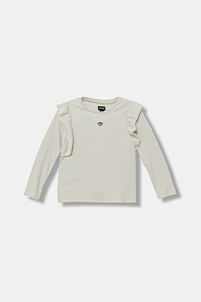 Dětské tričko s dlouhým rukávem Guess s elastanem šedá K5BI15.K0670.9BYA