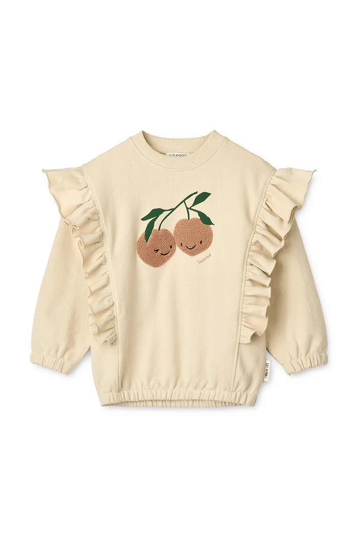Liewood hanorac de bumbac pentru copii Marcella Placement Sweatshirt imprimeu bej LW20081.9BYA
