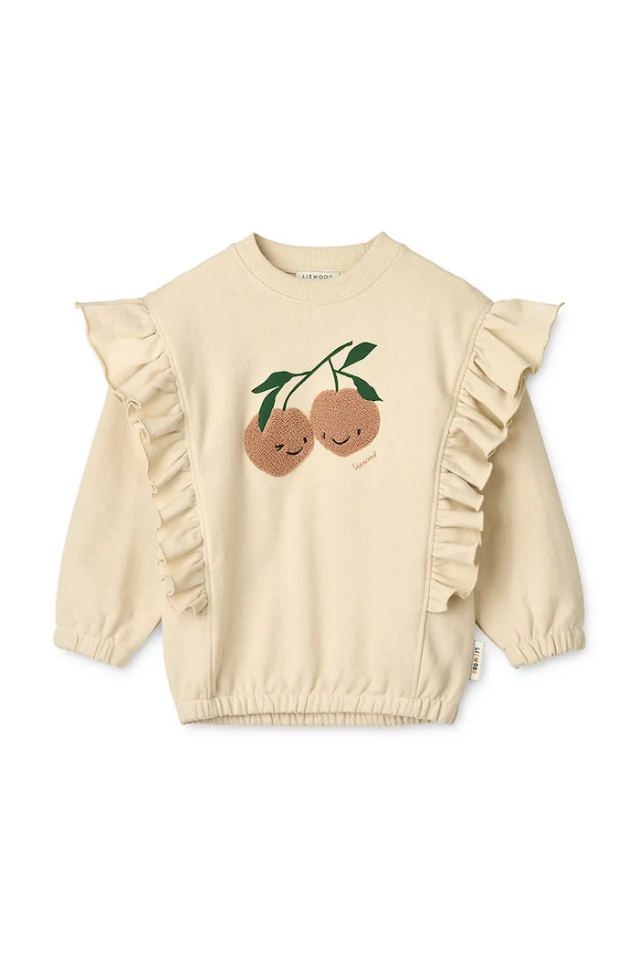 Liewood hanorac de bumbac pentru copii Marcella Placement Sweatshirt imprimeu bej LW20081.9BYA