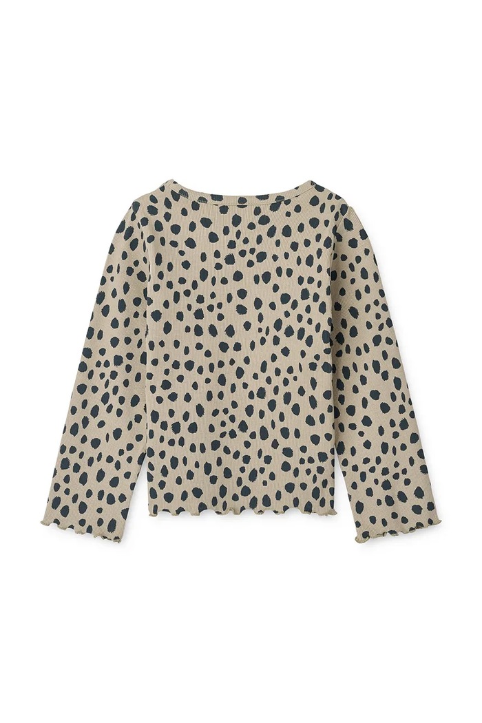 Dziewczynka Liewood longsleeve dziecięcy Nieve Printed Longsleeve Rib T-shirt LW20345.9BYA beżowy