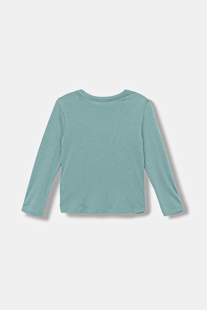 Dětské bavlněné tričko s dlouhým rukávem United Colors of Benetton 3I1XG10K8.P.seasonal tyrkysová AW25