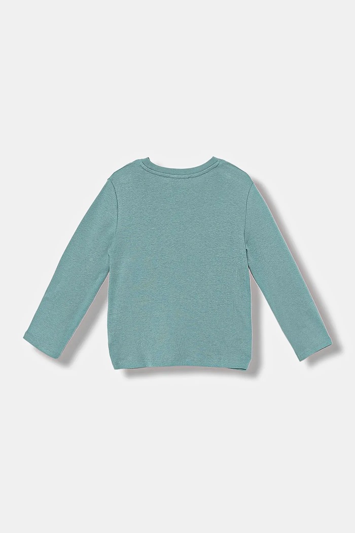 United Colors of Benetton longsleeve bawełniany dziecięcy 3I9WG10JS.P.seasonal turkusowy AW25