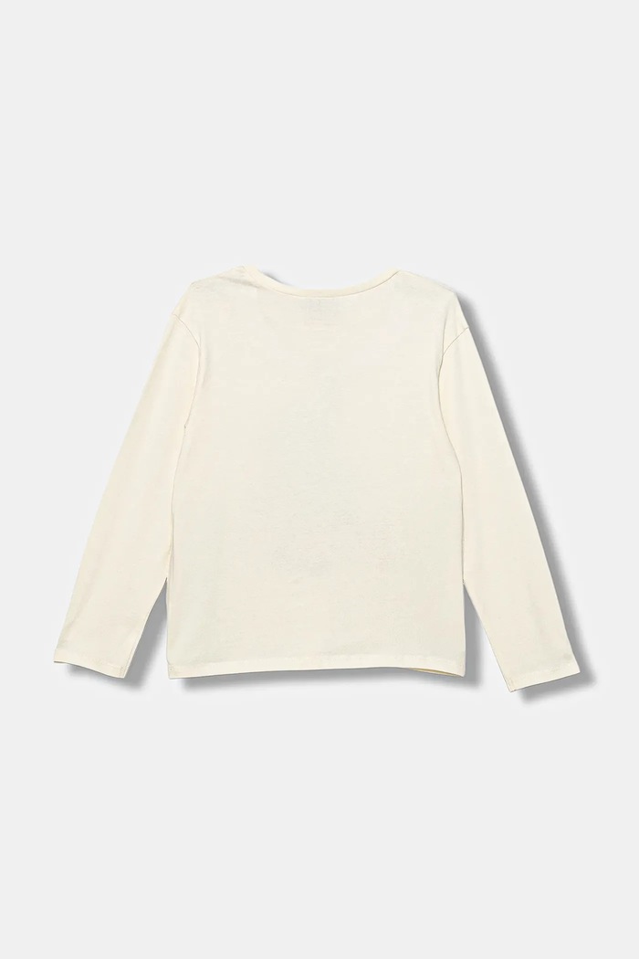 United Colors of Benetton longsleeve din bumbac pentru copii 35RYC10Q7.G.seasonal bej AW25