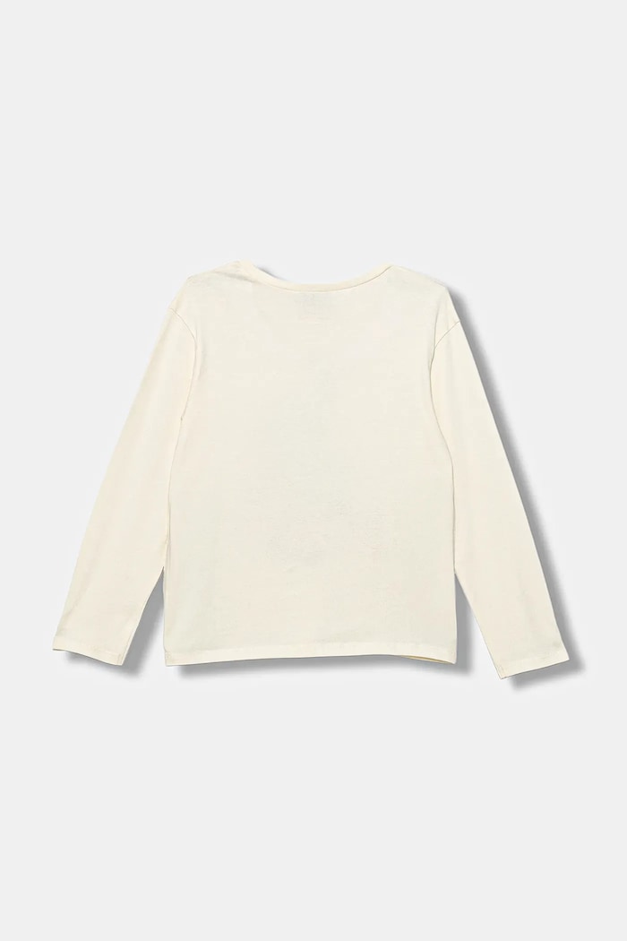 United Colors of Benetton longsleeve din bumbac pentru copii 35RYC10Q7.G.seasonal bej AW25