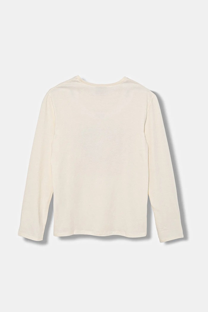 United Colors of Benetton longsleeve din bumbac pentru copii 35RYC10Q7.G.seasonal bej AW25