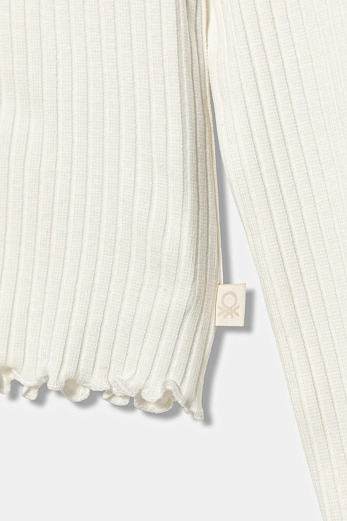 Dziewczynka United Colors of Benetton longsleeve dziecięcy 3F1AC203O.G.reproposed biały