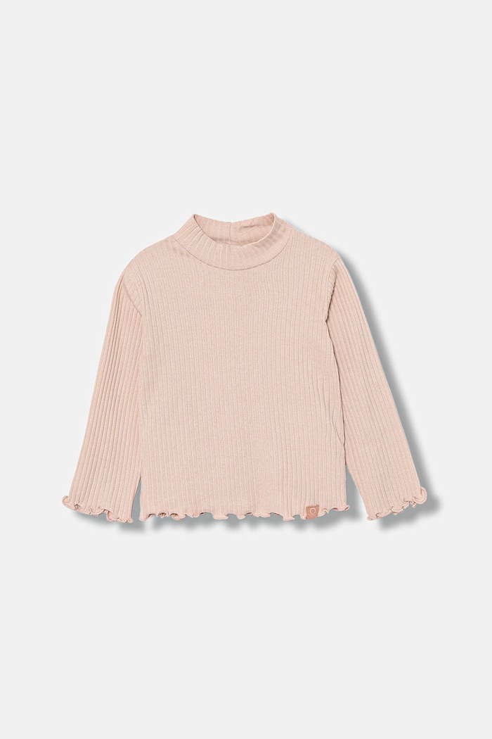 United Colors of Benetton longsleeve dziecięcy z elastanem różowy 3F1AG10JT.P.seasonal