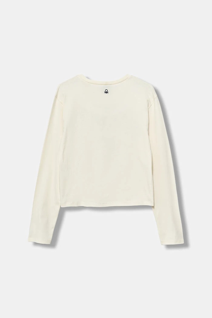 United Colors of Benetton longsleeve bawełniany dziecięcy 3IVWC10PX.G.seasonal beżowy AW25