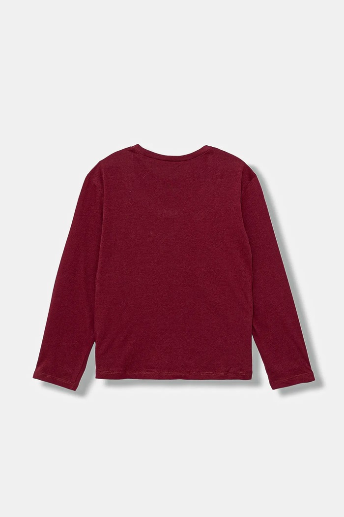 United Colors of Benetton longsleeve din bumbac pentru copii 3JERC10QM.G.seasonal burgundia AW25