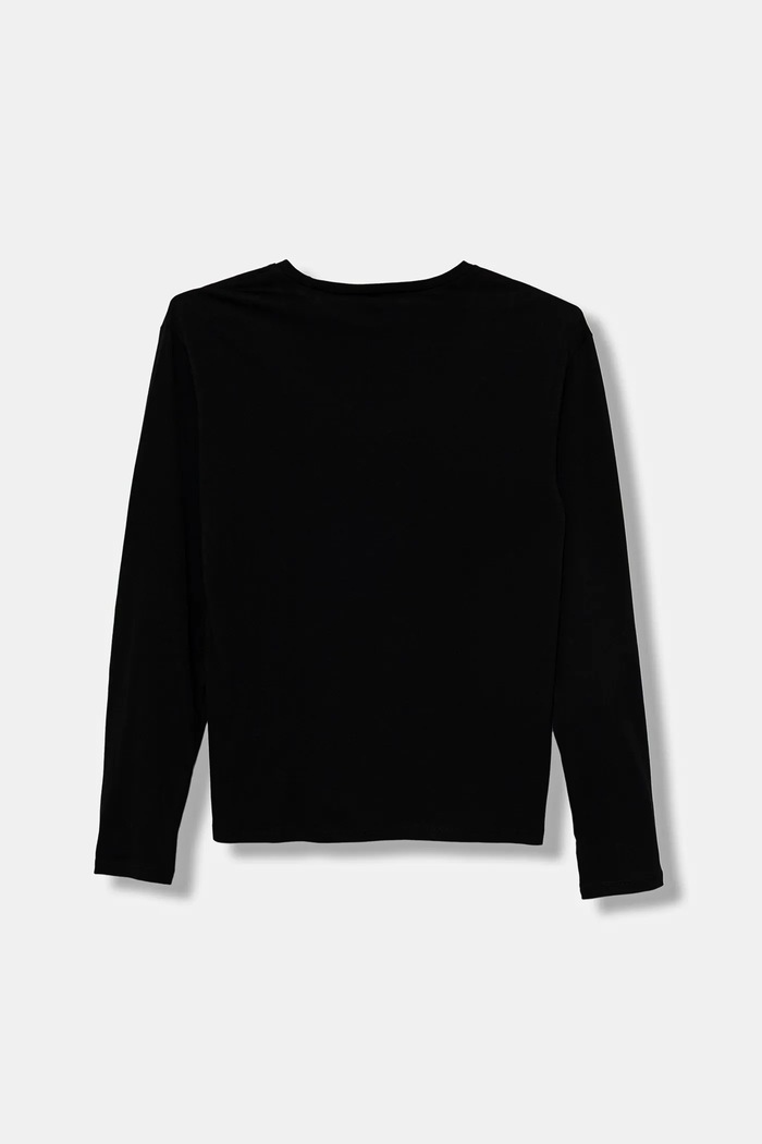 United Colors of Benetton longsleeve din bumbac pentru copii 3JERC10QM.G.seasonal negru AW25