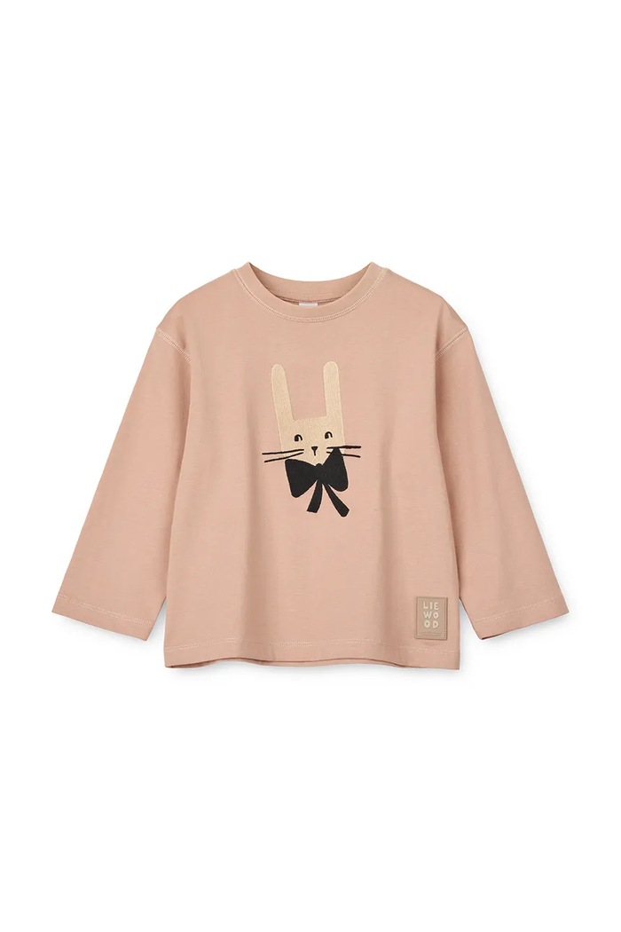 Detská bavlnená košeľa s dlhým rukávom Liewood Apia Placement Longsleeve T-shirt LW20675.G.9BYA ružová AW25