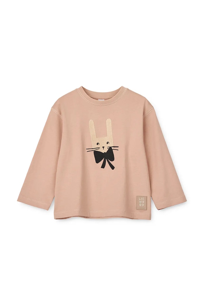 Detská bavlnená košeľa s dlhým rukávom Liewood Apia Placement Longsleeve T-shirt LW20675.G.9BYA ružová AW25