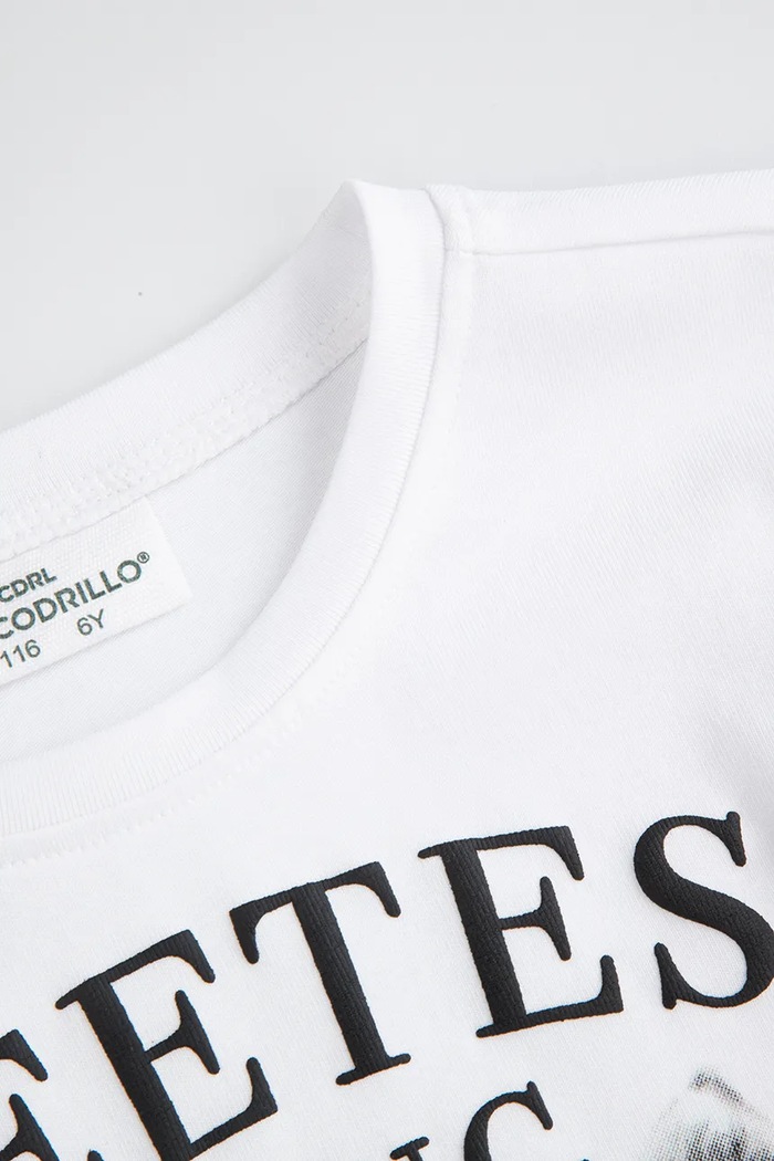 Dziewczynka Coccodrillo longsleeve dziecięcy z bawełną ZC5143106CGK biały