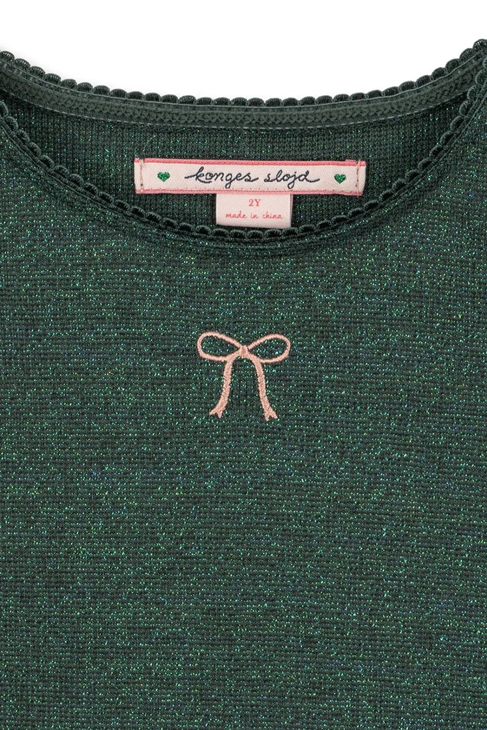 Dziewczynka Konges Sløjd longsleeve dziecięcy ROLI BLOUSE KS104414.9BYA zielony