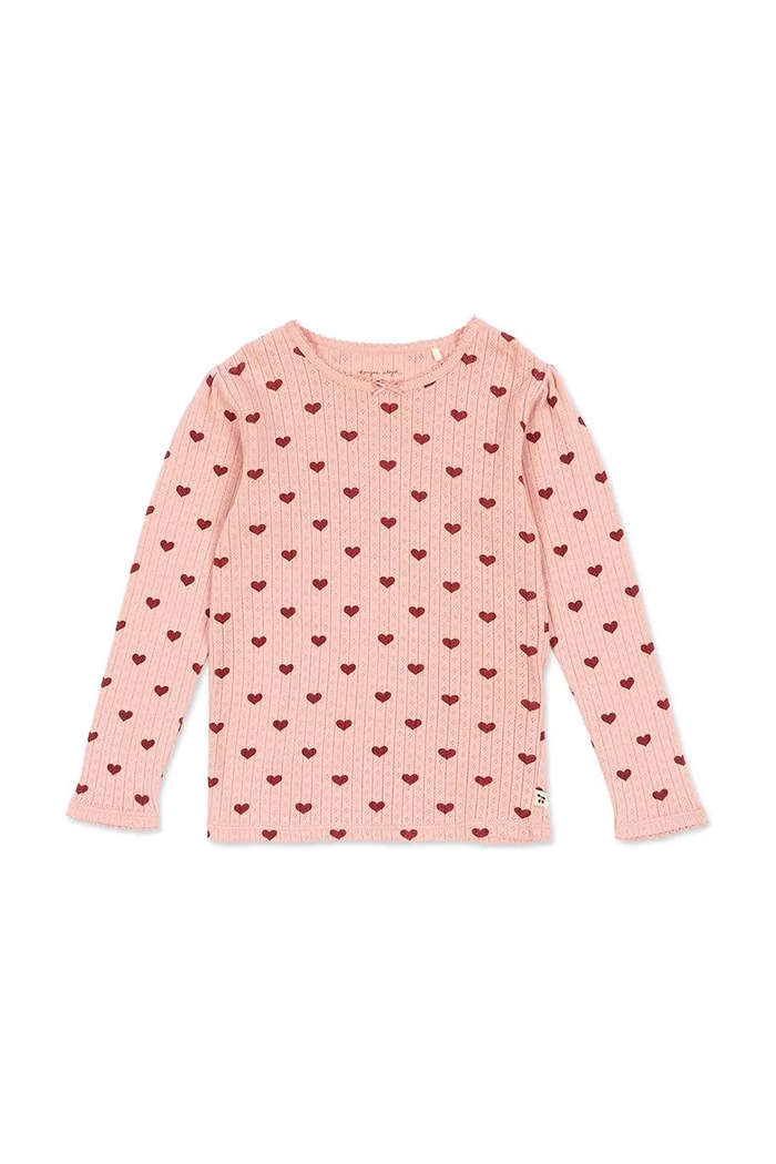 Хлопковый детский лонгслив Konges Sløjd MINNIE BLOUSE GOTS хлопок розовый KS104514.9BYA