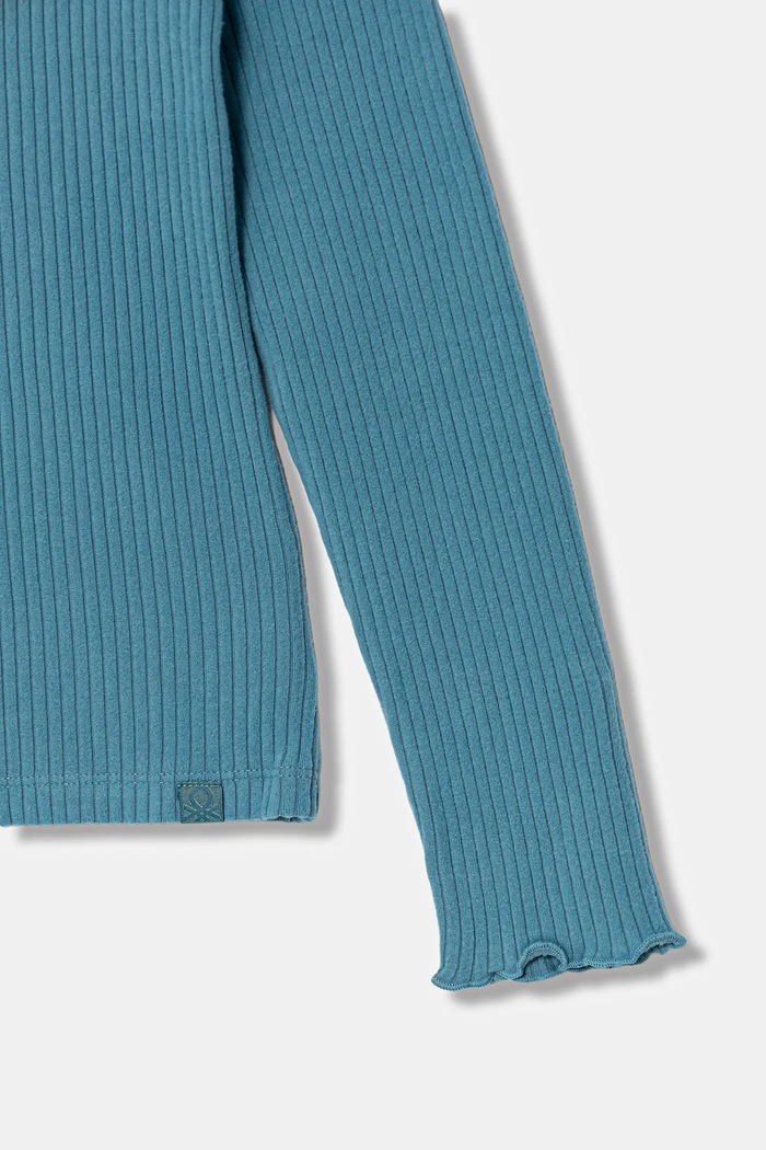 Dziewczynka United Colors of Benetton longsleeve dziecięcy 381PC10RC.G.Seasonal turkusowy