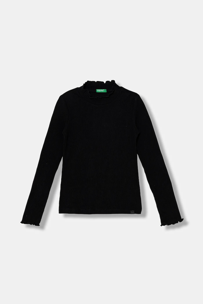 United Colors of Benetton longsleeve copii uni negru 381PC10RC.G.Seasonal
