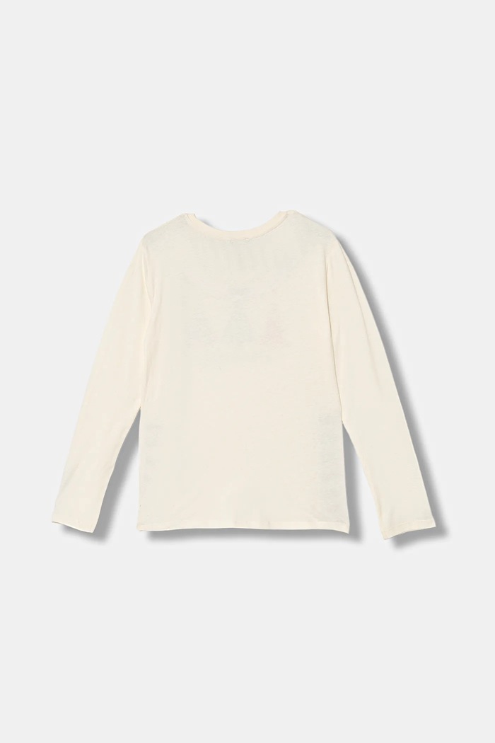 United Colors of Benetton longsleeve bawełniany dziecięcy 3ATNC10RB.G.Seasonal beżowy AW25