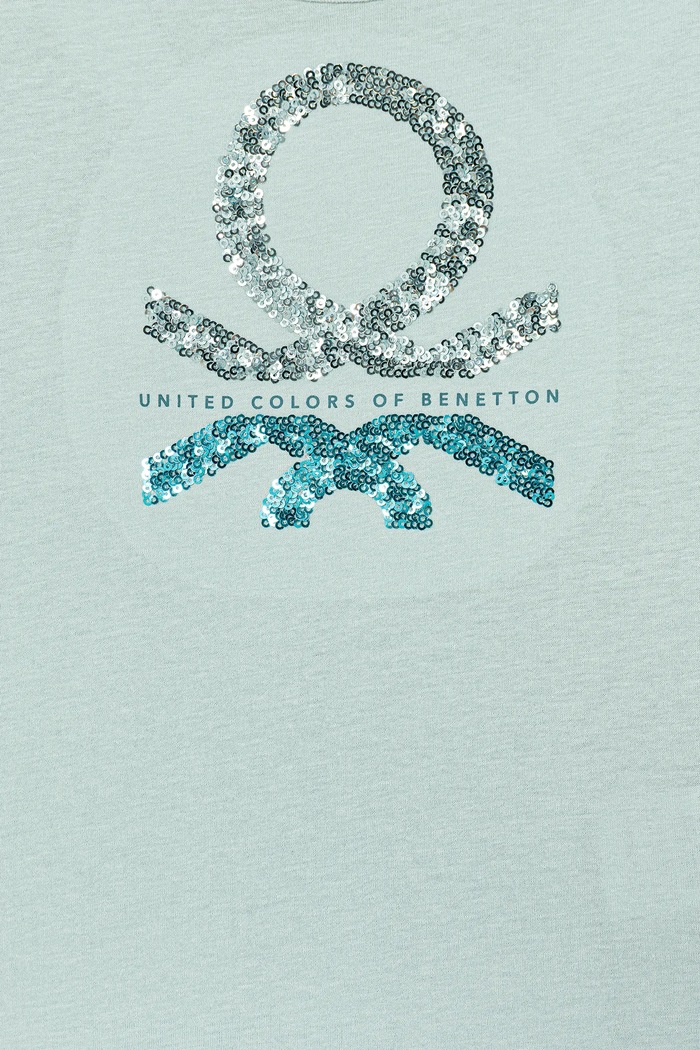 Dziewczynka United Colors of Benetton longsleeve bawełniany dziecięcy 3ATNC10RG.G.Seasonal turkusowy