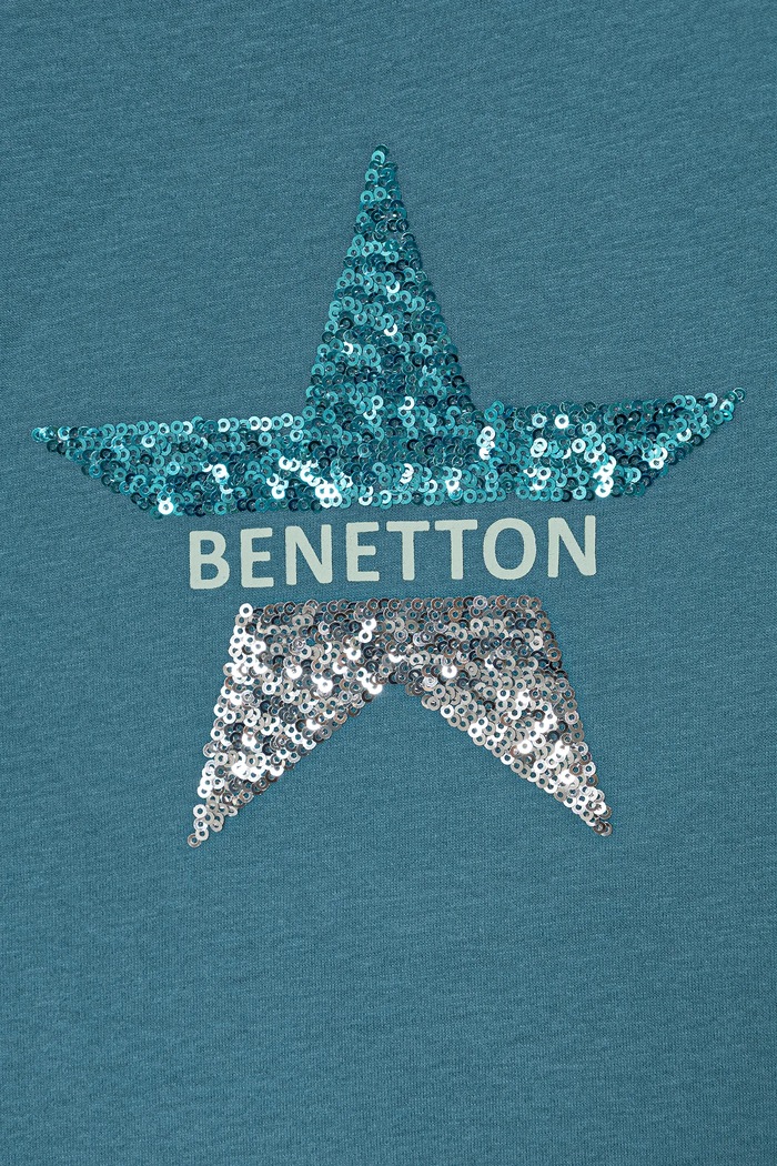 Dziewczynka United Colors of Benetton longsleeve bawełniany dziecięcy 3ATNC10RG.G.Seasonal turkusowy