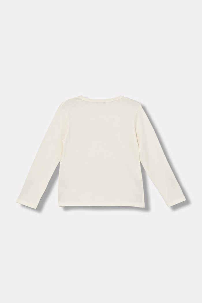United Colors of Benetton longsleeve bawełniany dziecięcy 3ATNG10KZ.P.Seasonal beżowy AW25