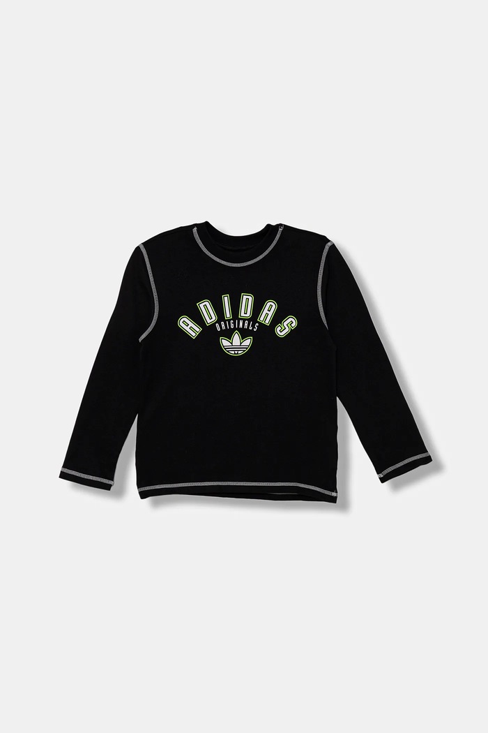 adidas Originals longsleeve bawełniany dziecięcy JX5270 czarny AW25