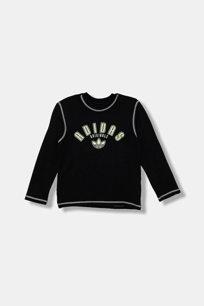 adidas Originals longsleeve bawełniany dziecięcy JX5270 czarny AW25