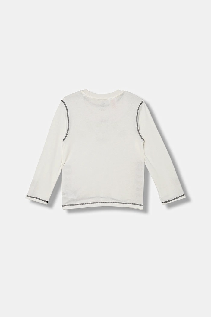 Băieți adidas Originals longsleeve din bumbac pentru copii JX5271 alb