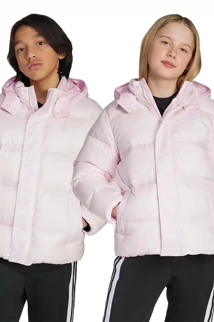 Detská bunda adidas Originals jemné zateplenie ružová JW1104