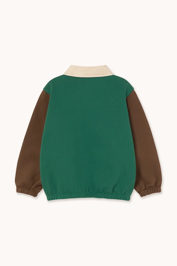 Chłopiec Tinycottons bluza bawełniana dziecięca COLOR BLOCK POLO SLEEVE TEE AW25.270 turkusowy