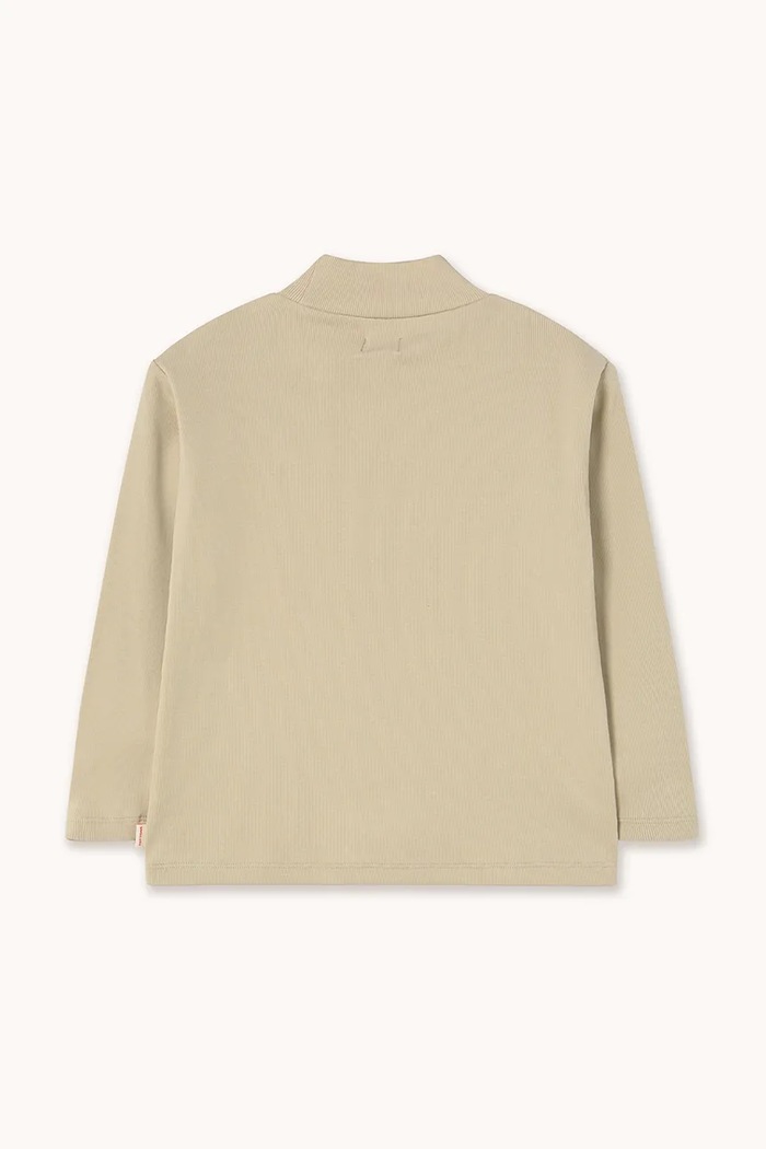 Detská bavlnená košeľa s dlhým rukávom Tinycottons CHERRY GRAPHIC RIB MOCKNECK AW25.329 béžová AW25
