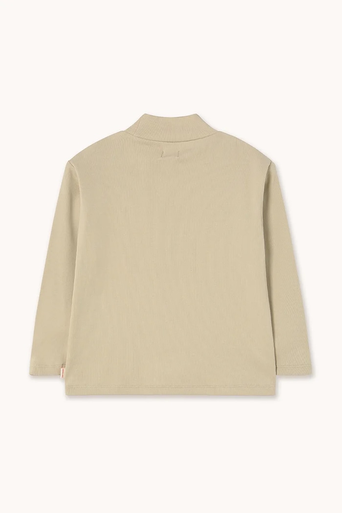 Detská bavlnená košeľa s dlhým rukávom Tinycottons CHERRY GRAPHIC RIB MOCKNECK AW25.329 béžová AW25