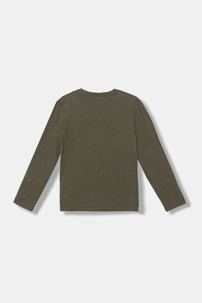 Napapijri longsleeve bawełniany dziecięcy S-CHAMOIS NP0A4HYKG0A1.134.172 zielony AW25