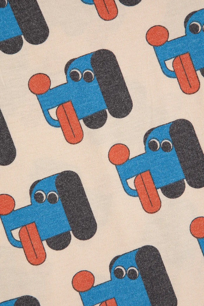 Chlapec Detské bavlnené tričko s dlhým rukávom Bobo Choses Doggy Mate 225AB033 béžová