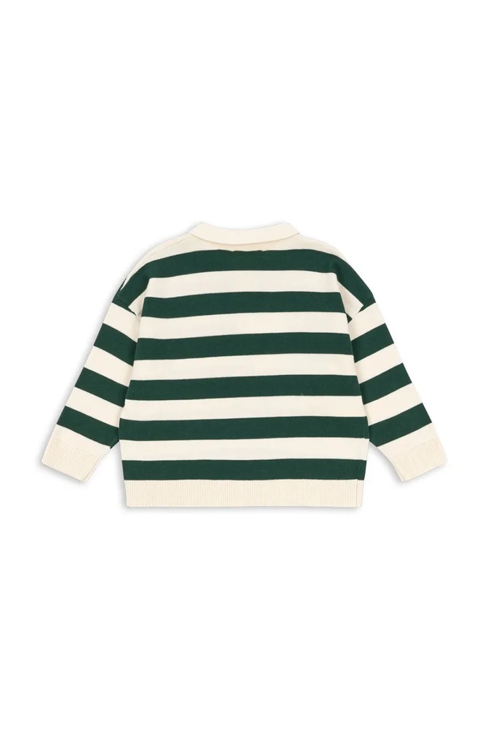 Konges Sløjd sweter bawełniany dziecięcy MANIS KNIT POLO KS103898.9BYA zielony AW25