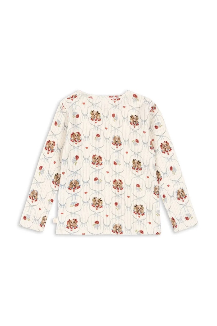 Konges Sløjd longsleeve din bumbac pentru copii MINNIE BLOUSE GOTS KS103915.9BYA bej AW25