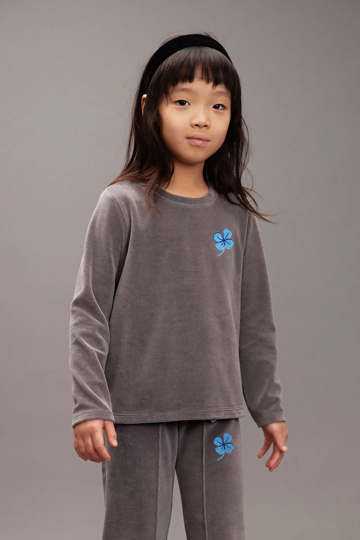 Mini Rodini longsleeve dziecięcy Clover pozostałe szary 25720113