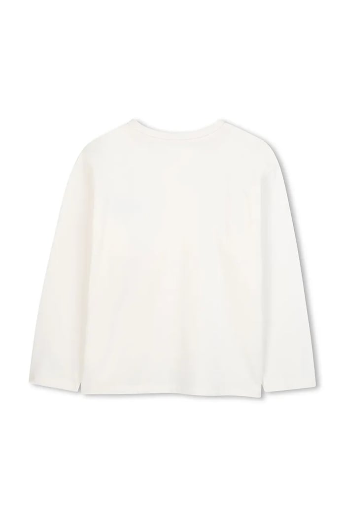 Detská bavlnená košeľa s dlhým rukávom Kenzo Kids K61496.114.150 biela AW25
